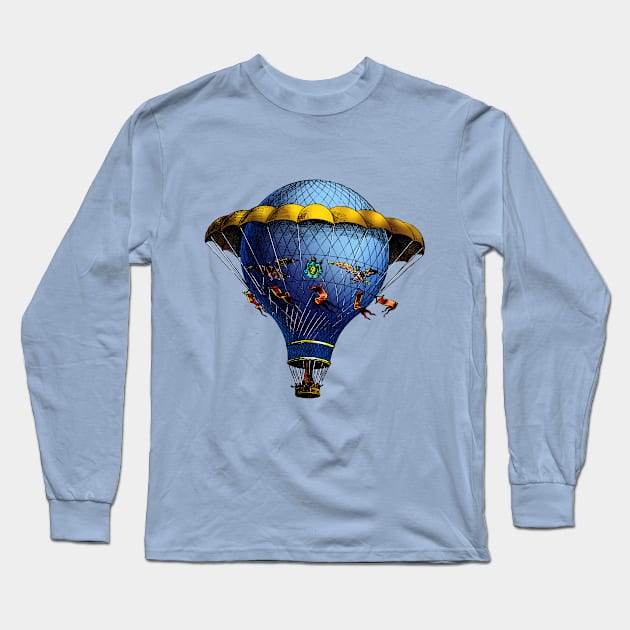 Blue Flying Machine Long Sleeve T-Shirt by Dez53